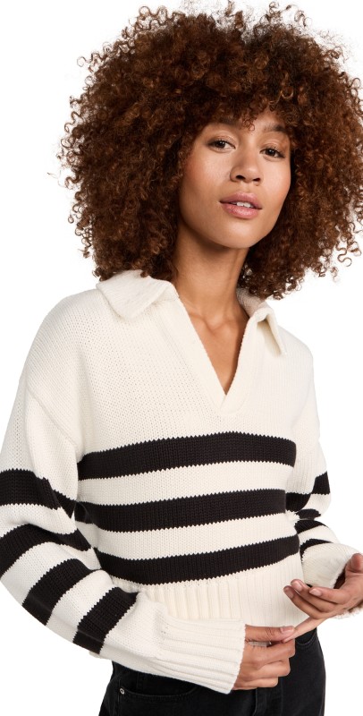 Pistola Denim Arlo Sweater Midnight Cream Stripe