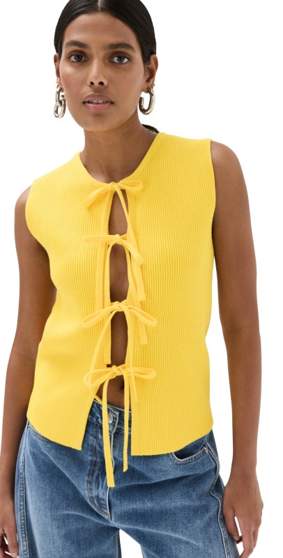 JW Anderson Bow Tie Tank Top Bright Yellow
