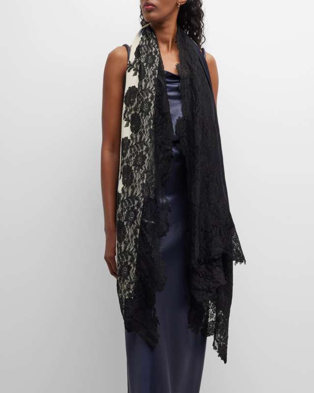 Tie-Dye Lace Evening Wrap