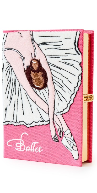 Olympia Le-Tan Ballerina Book Clutch Hibiscus