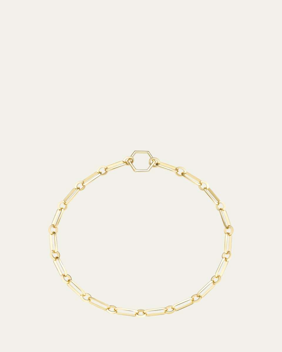 18K Yellow Gold Major Knife Edge Link Foundation Chain Necklace, 18"L
