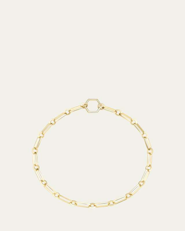 18K Yellow Gold Major Knife Edge Link Foundation Chain Necklace, 18"L