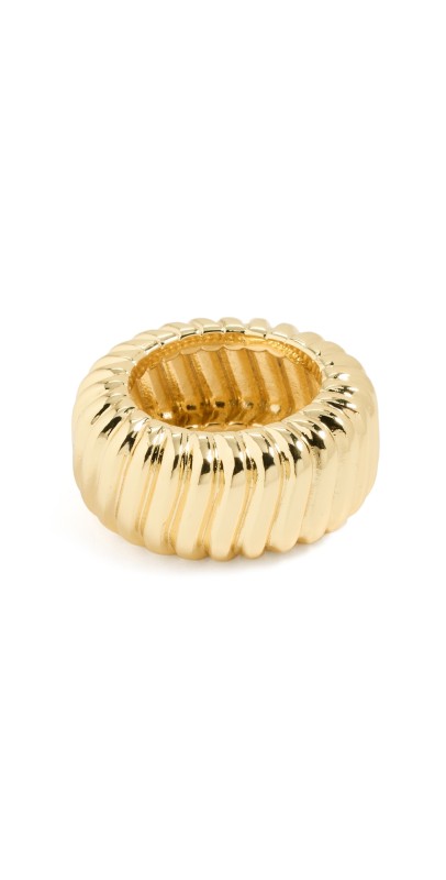 By Adina Eden Ridged Eternity Band Gold