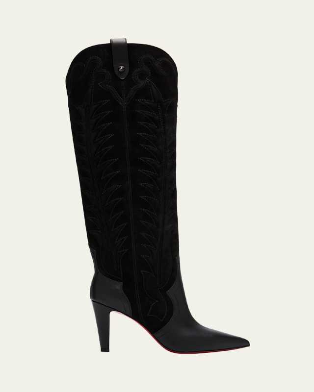 Santia Botta Mixed Leather Red Sole Boots