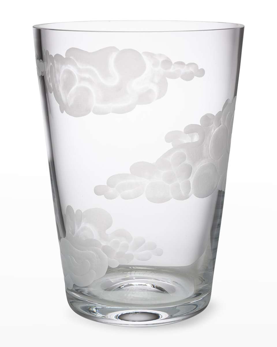 Large Clear Crystal Bucket Vase