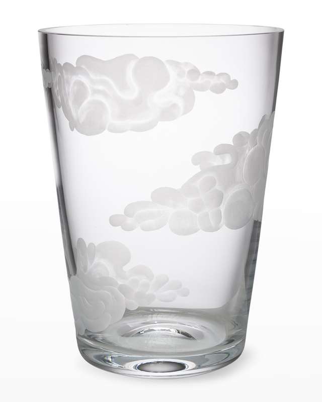 Large Clear Crystal Bucket Vase