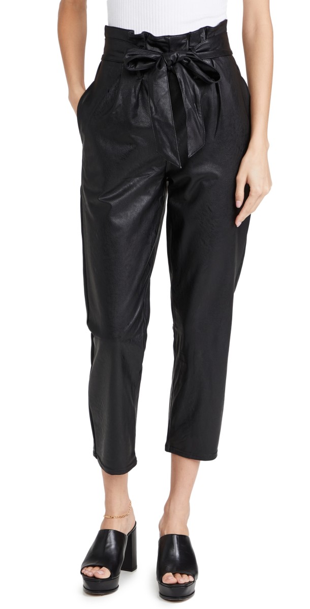 Commando Faux Leather Paperbag Pants Black
