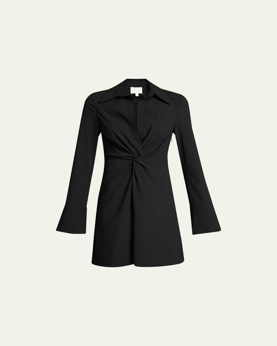 Mckenna Twist-Front Collared Dress