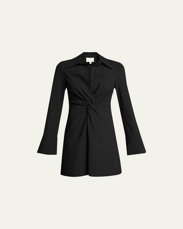 Mckenna Twist-Front Collared Dress