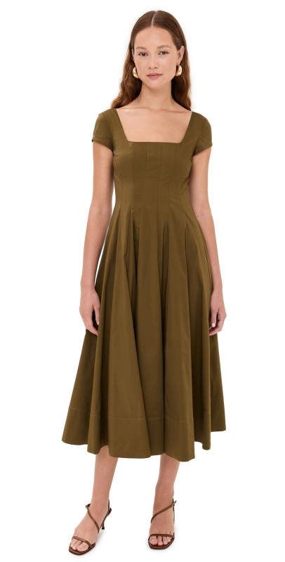 STAUD Short Sleeve Wells Dress Sergeant Green