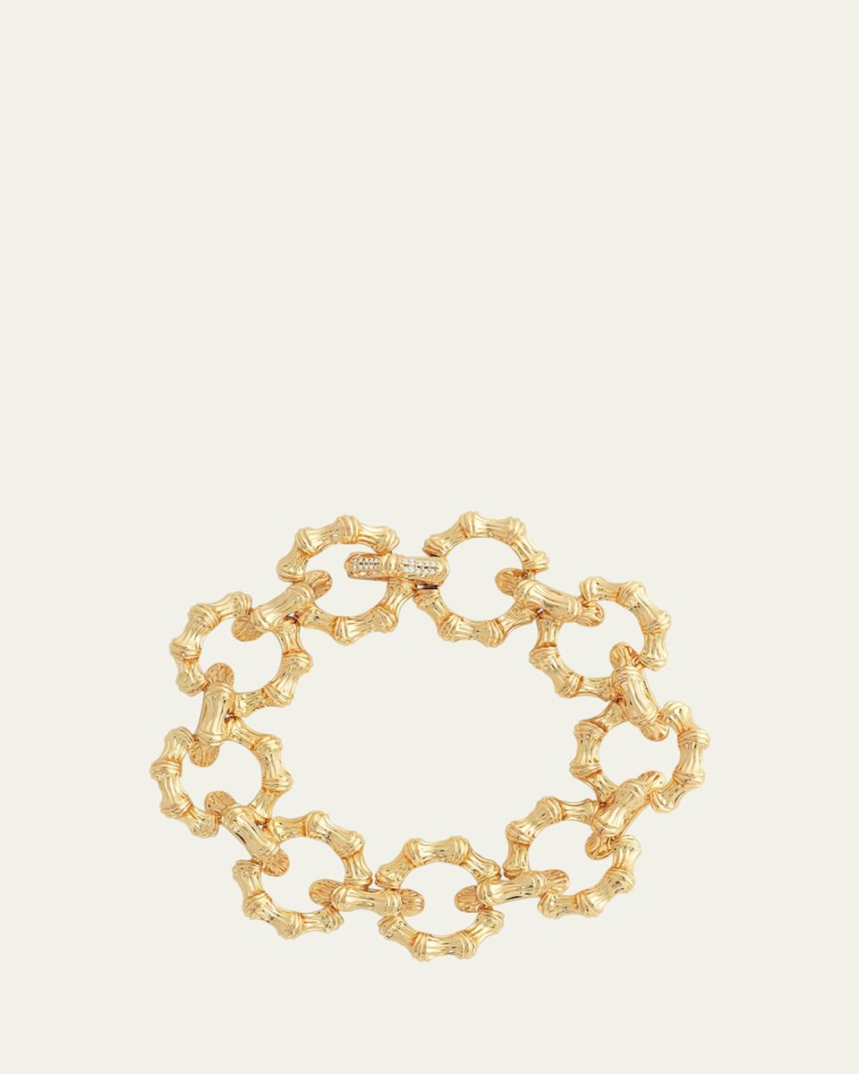 Cubic Zirconia Bamboo Chain Bracelet