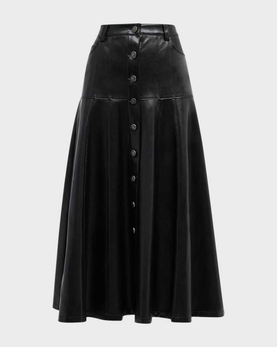 Veena Vegan Leather Midi Skirt