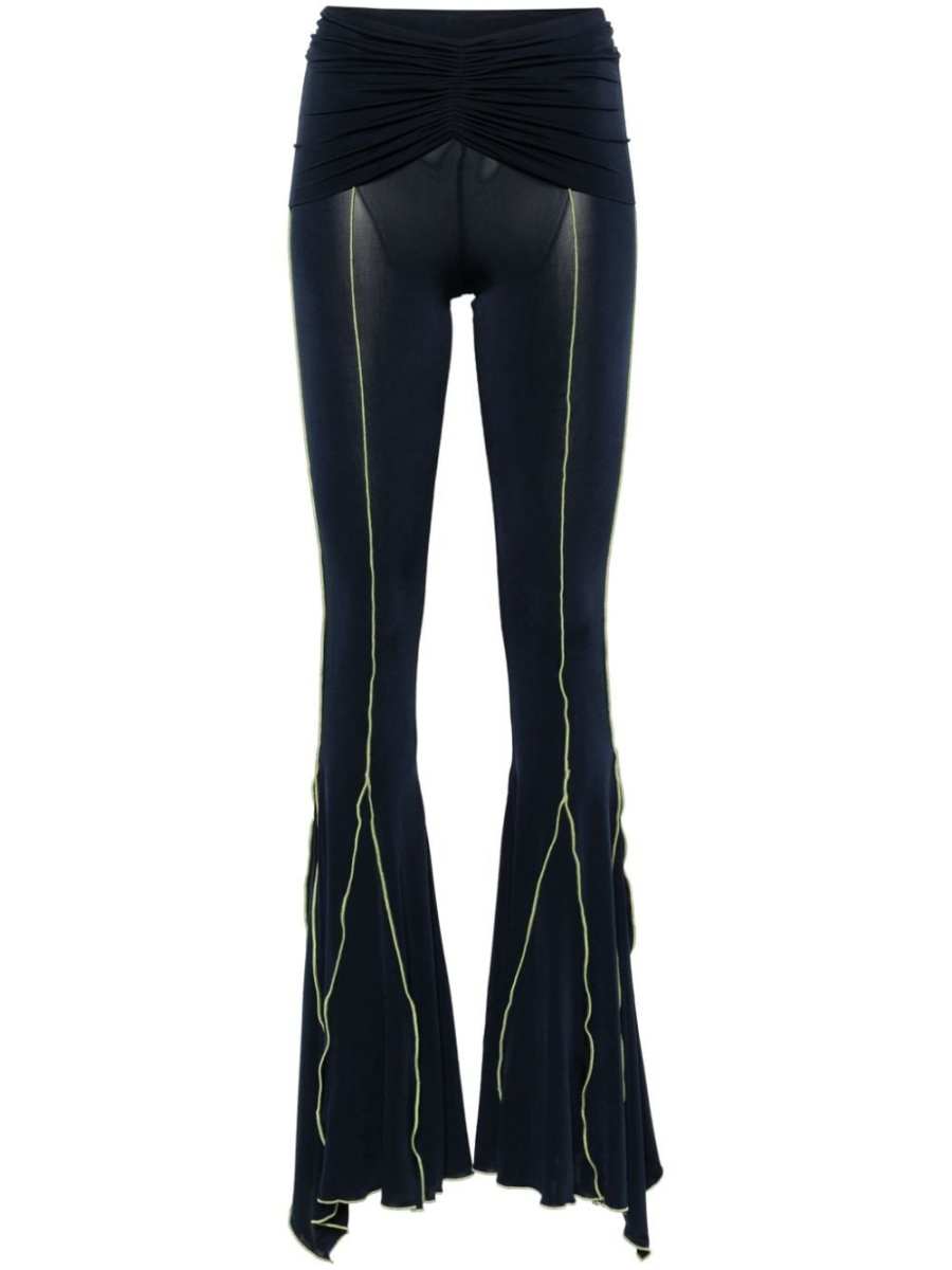 Luse ruched-waist flared tousers