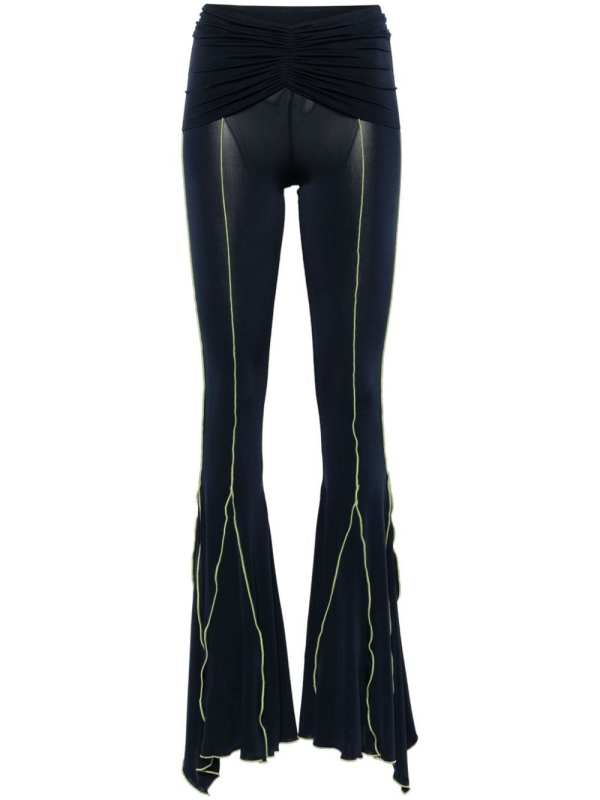 Luse ruched-waist flared tousers