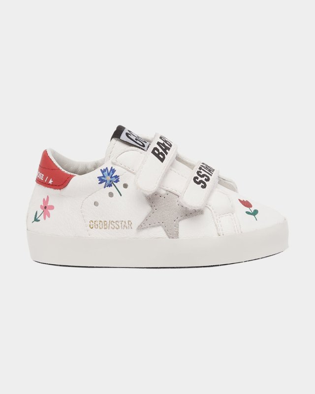 Girl's School Leather Low Top Sneakers, Baby
