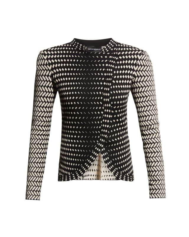 Knit Jacket w/ Asymmetrical Overlap