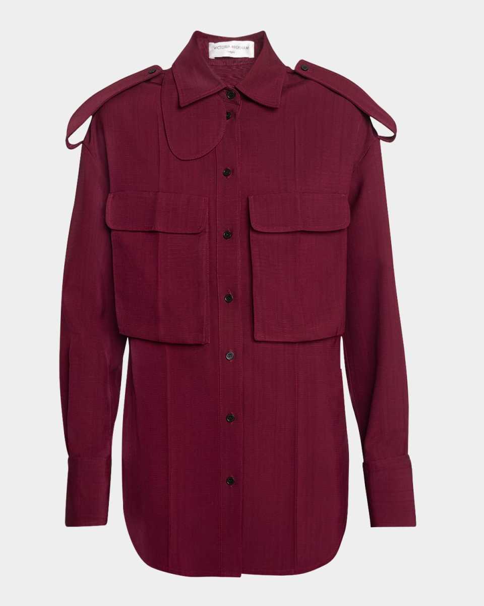 Long-Sleeve Utility Blouse
