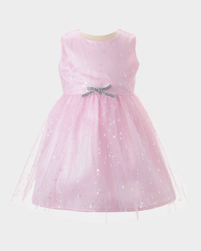Girl's Sparkle Star Tulle Dress, Size 6M-24