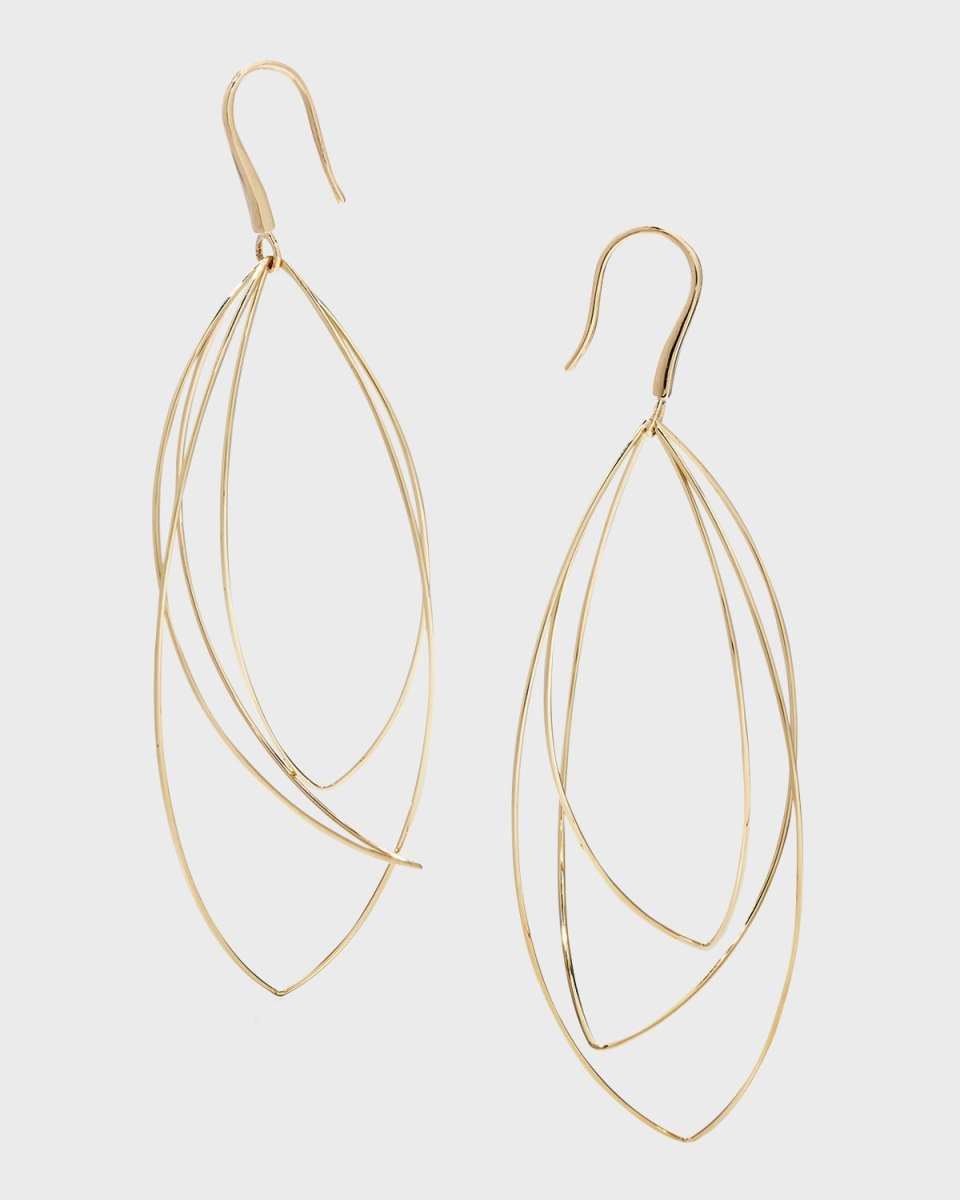 Multi-Curved Wire Marquis Hoop Earrings
