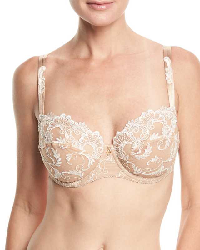 Charming Guipure Lace Demi-Cup Bra