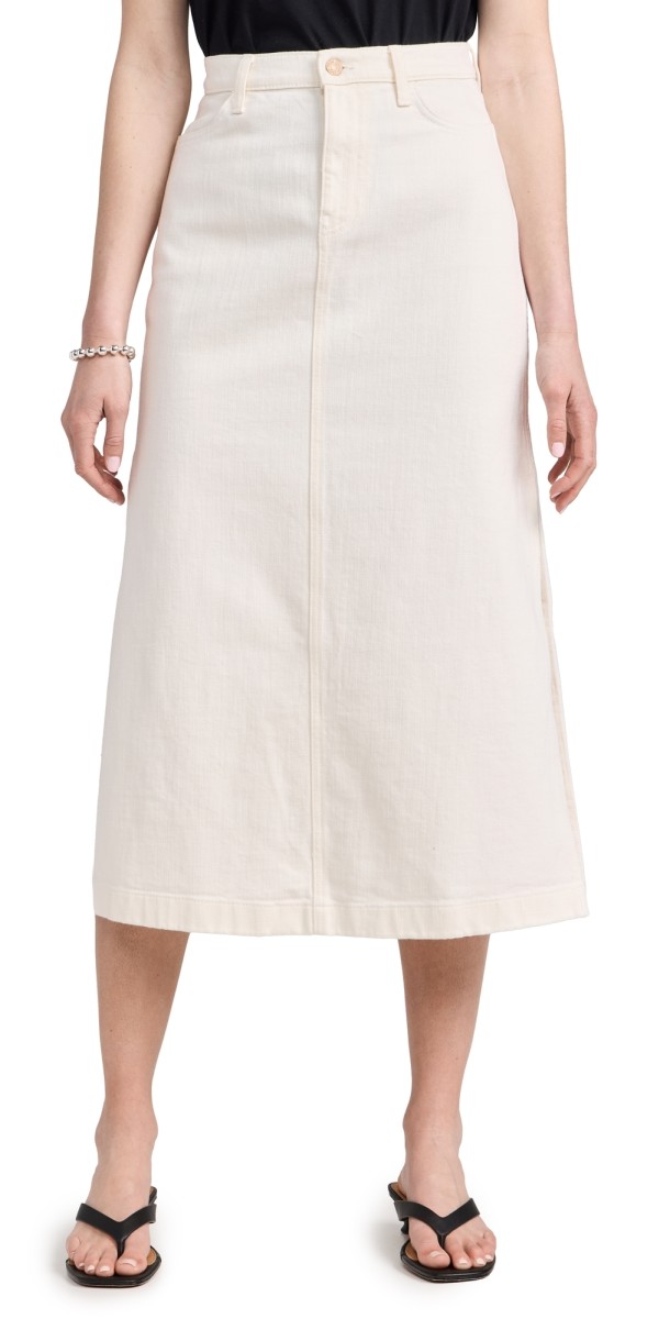 7 For All Mankind Midi Denim Skirt Sunny