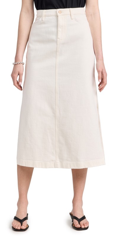 7 For All Mankind Midi Denim Skirt Sunny