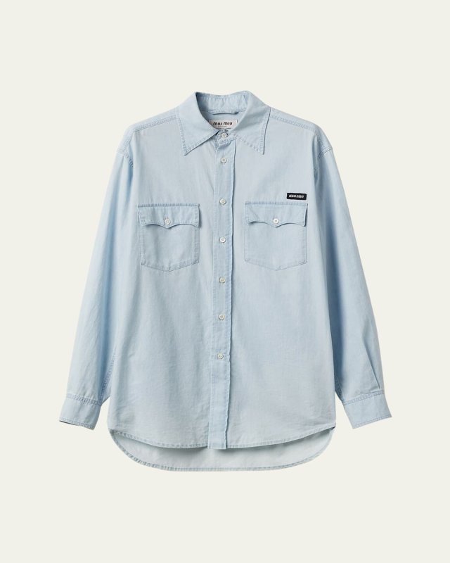 Menswear Chambray Button Down Shirt