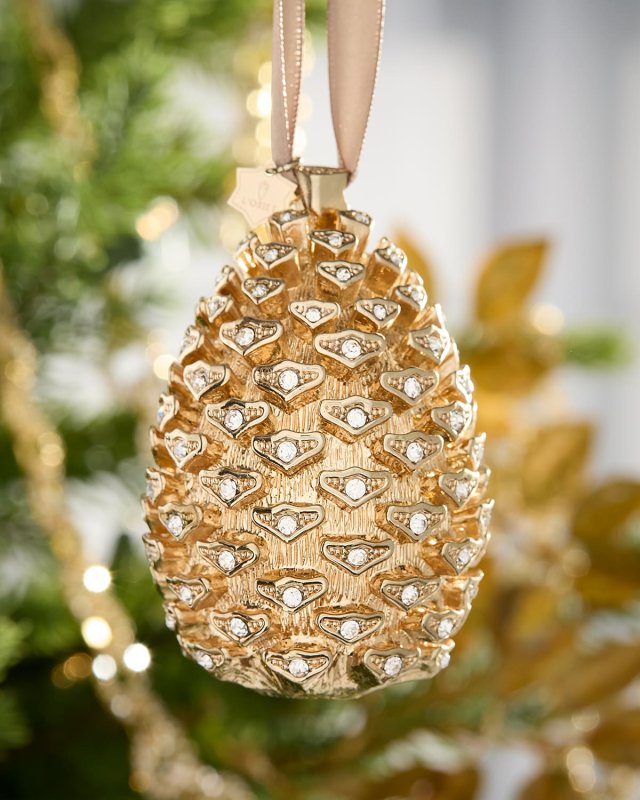 Pinecone 24K Gold-Plated Christmas Ornament