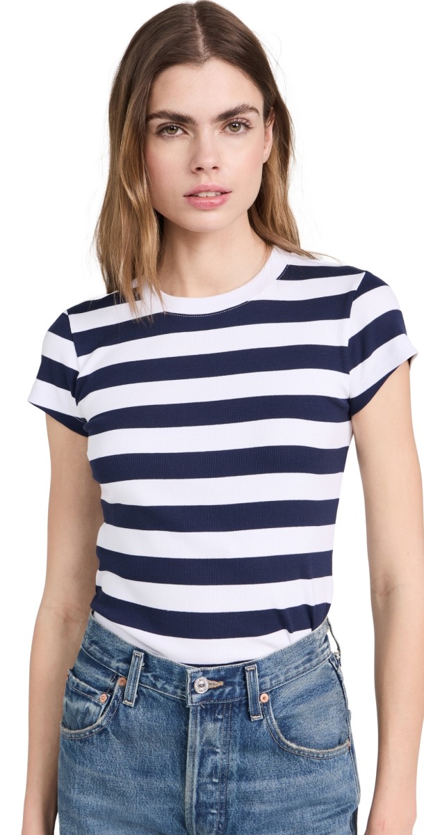 Madewell Brightside Tee Scampi Stripe Dark Nightfall