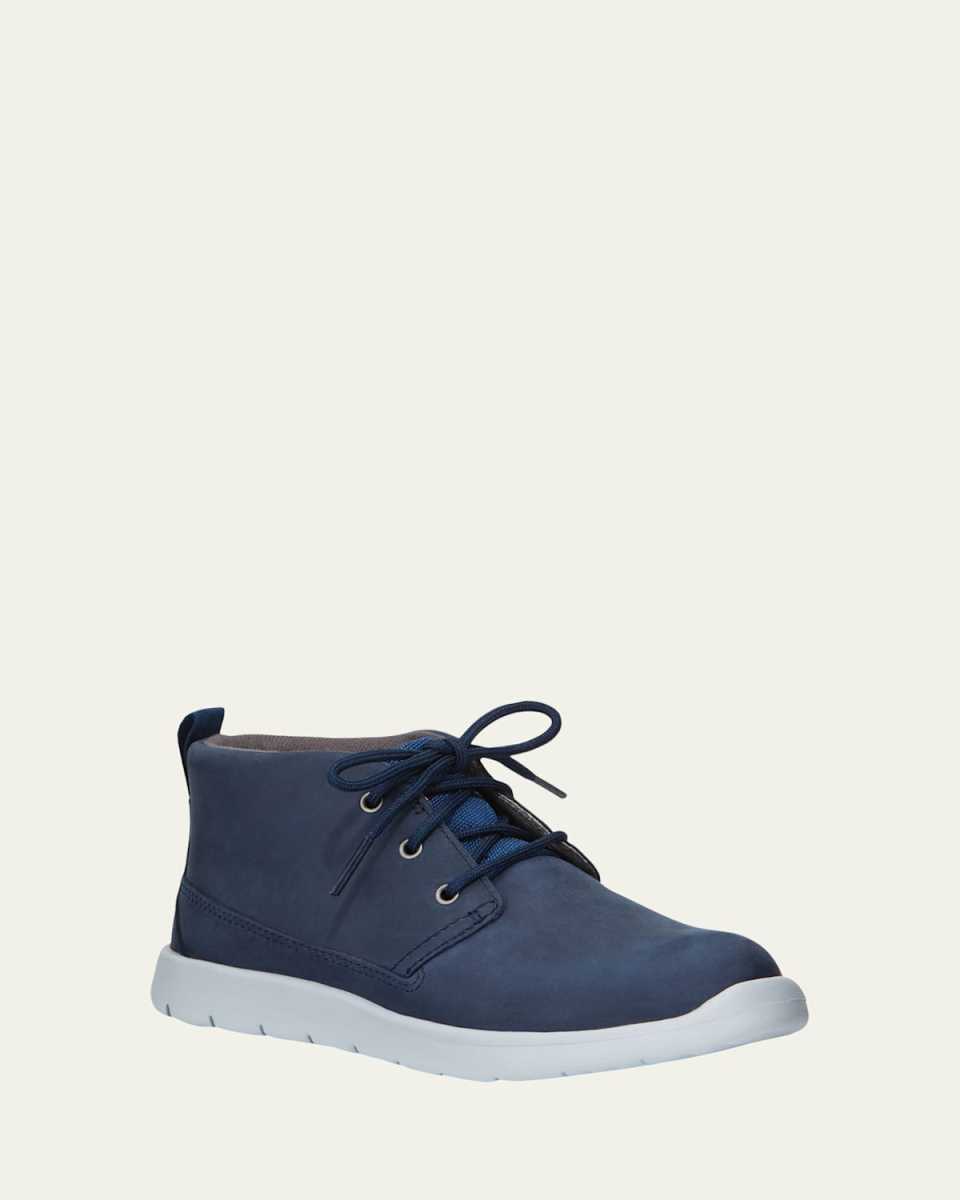 Boy's Canoe Waterproof Leather Mid-Top Sneakers, Kids
