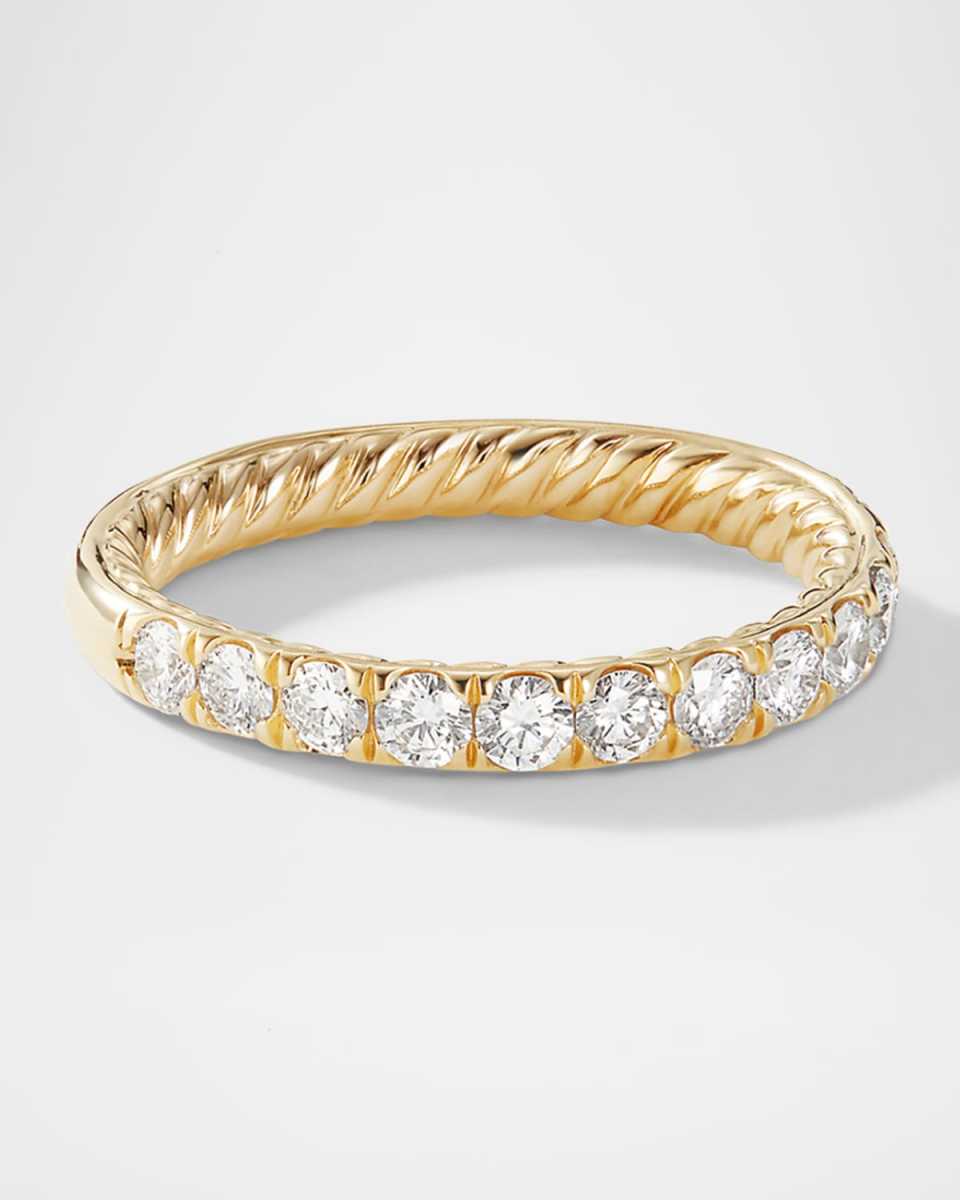 DY Eden Partway Band Ring with Diamonds in 18K Gold, 2.8mm