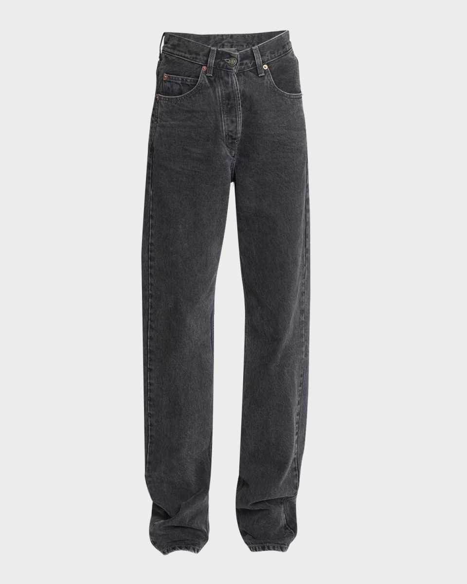 High-Rise V-Waist Wide-Leg Jeans