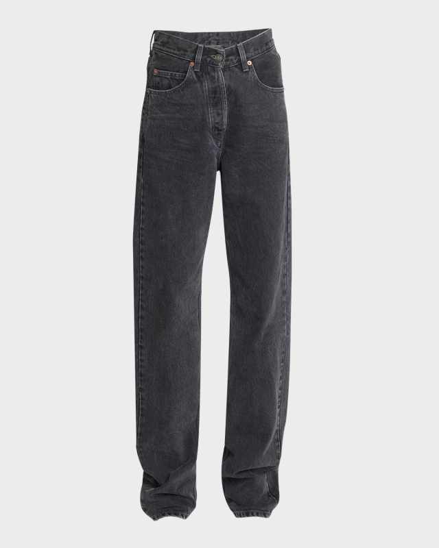 High-Rise V-Waist Wide-Leg Jeans