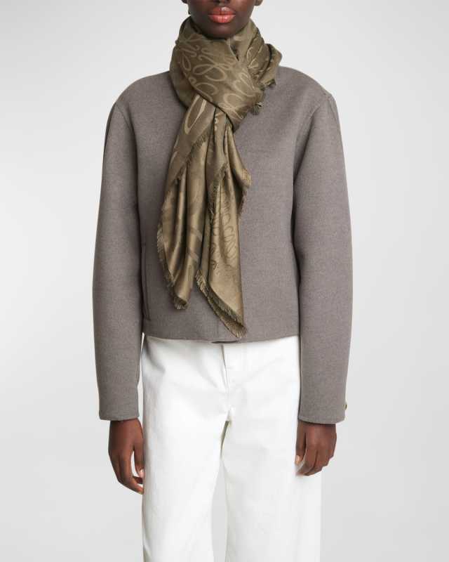 Anagram Jacquard Silk & Wool Scarf