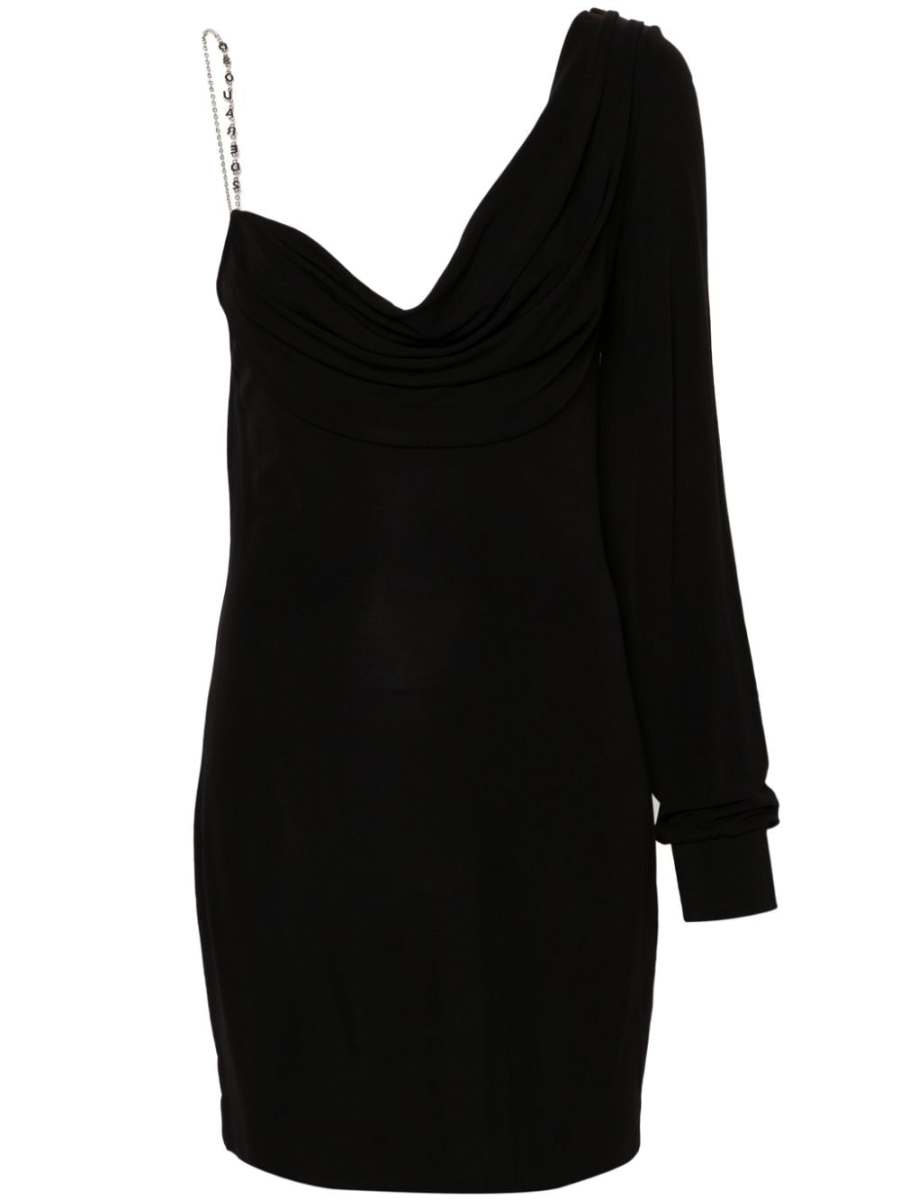 chain-detail crepe dress