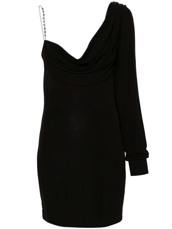 chain-detail crepe dress