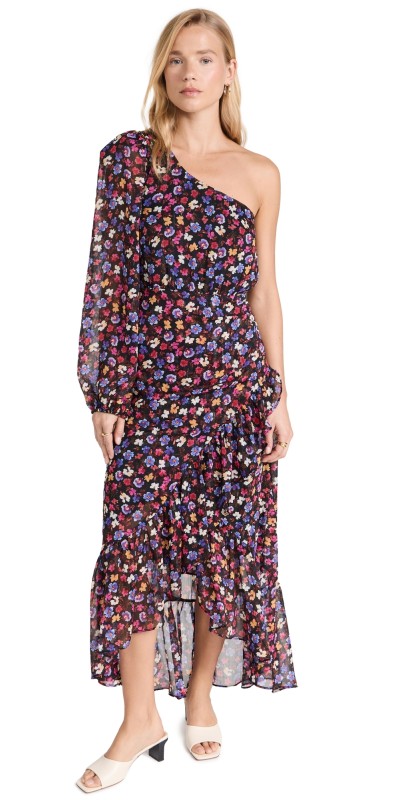 ASTR the Label Calista Dress Blue Red Ditsy