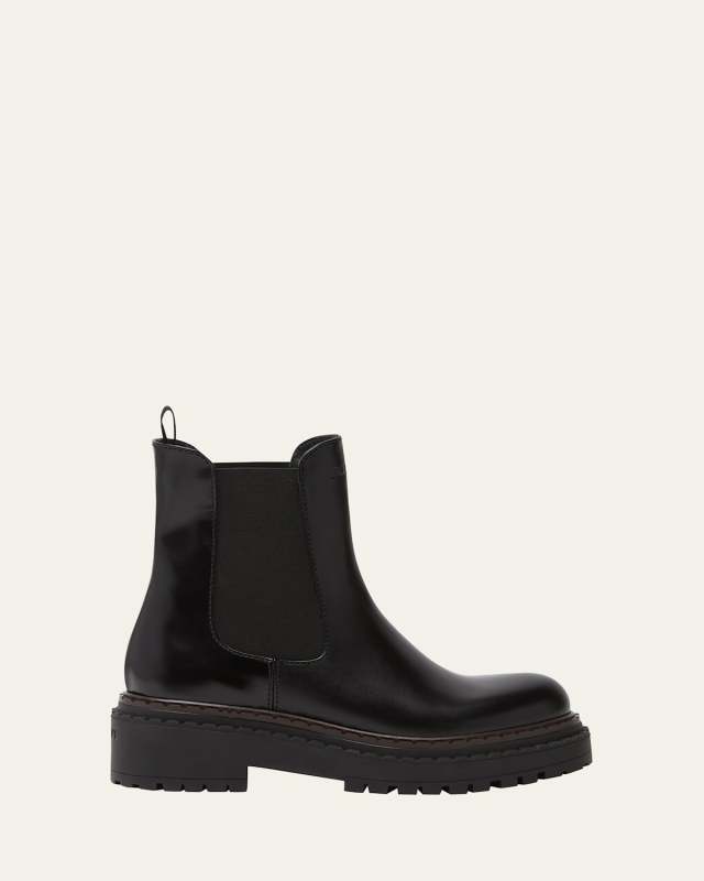 Chocolate Calfskin Chelsea Ankle Boots