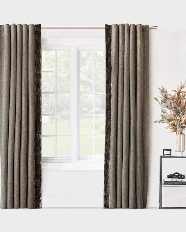 Talena Chevron Right-Edge Trim Curtain Panel, 108"