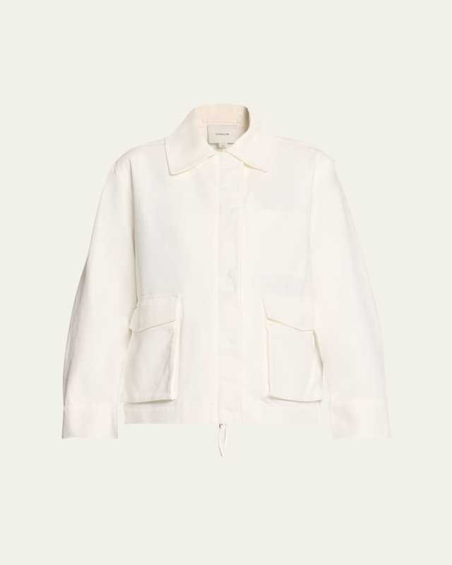 Utility Poplin Zip-Front Jacket