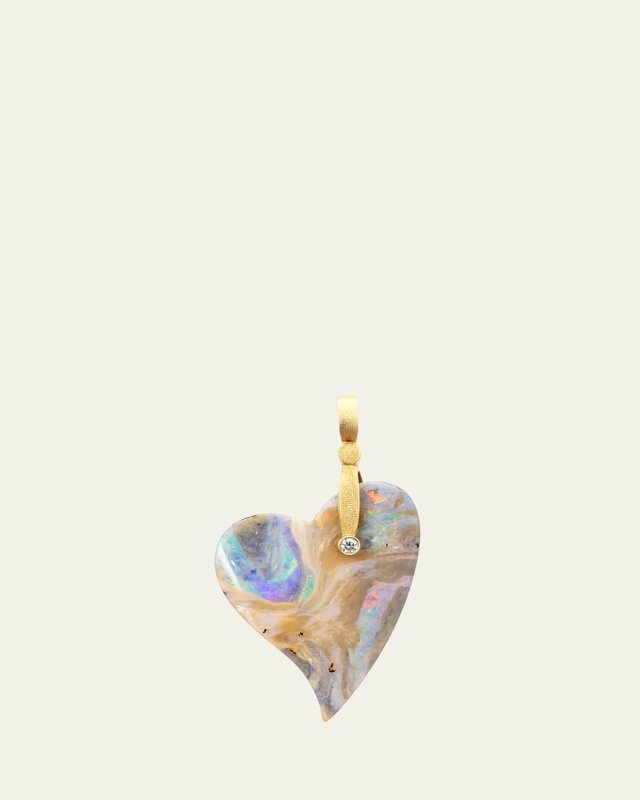 Sticks and Stones 18K Yellow Gold Heart Boulder Opal Pendant