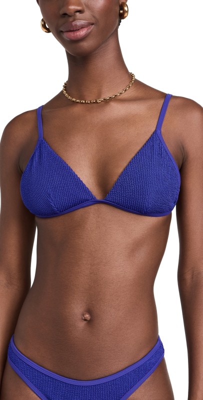Good American Perfect Fit Bikini Top Capri Blue