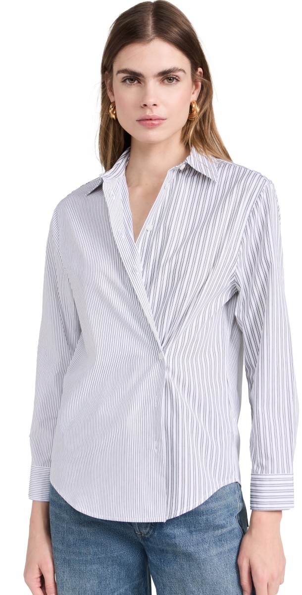 Madewell With-a-Twist Shirt in Signature Poplin Eyelet White