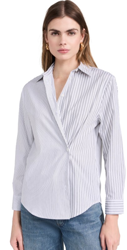 Madewell With-a-Twist Shirt in Signature Poplin Eyelet White