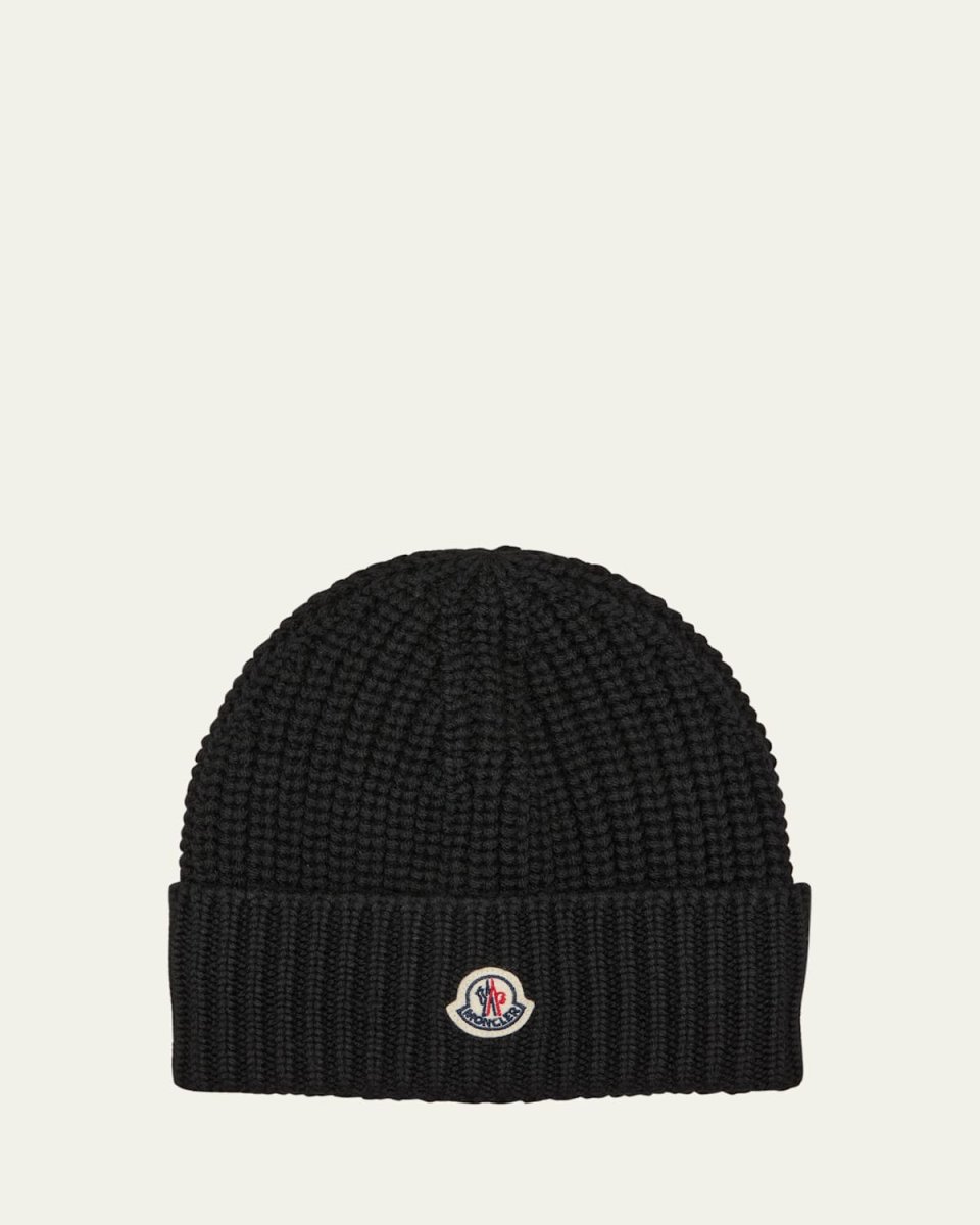 Ribbed Wool Logo Beanie