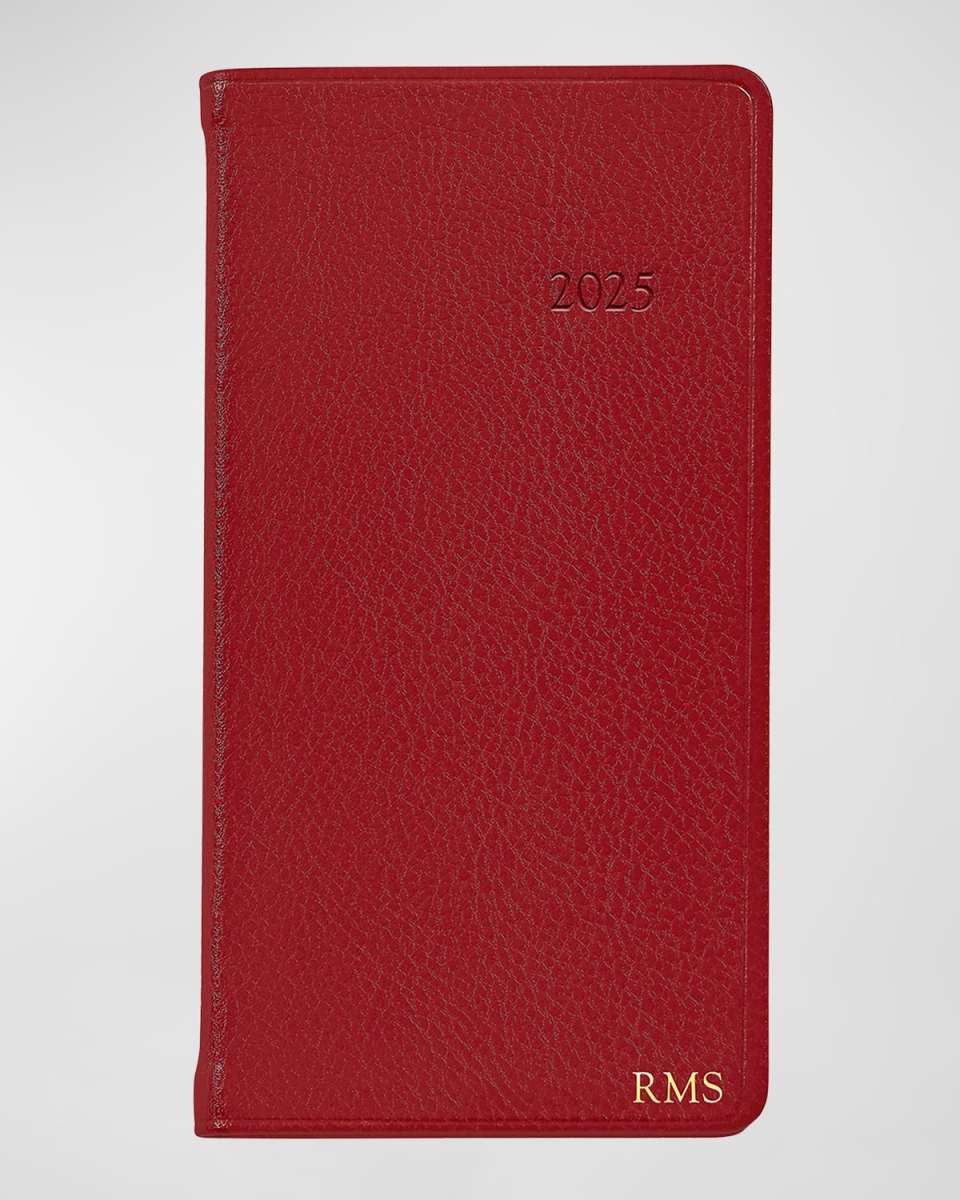 2025 6" Leather Pocket Datebook, Personalized