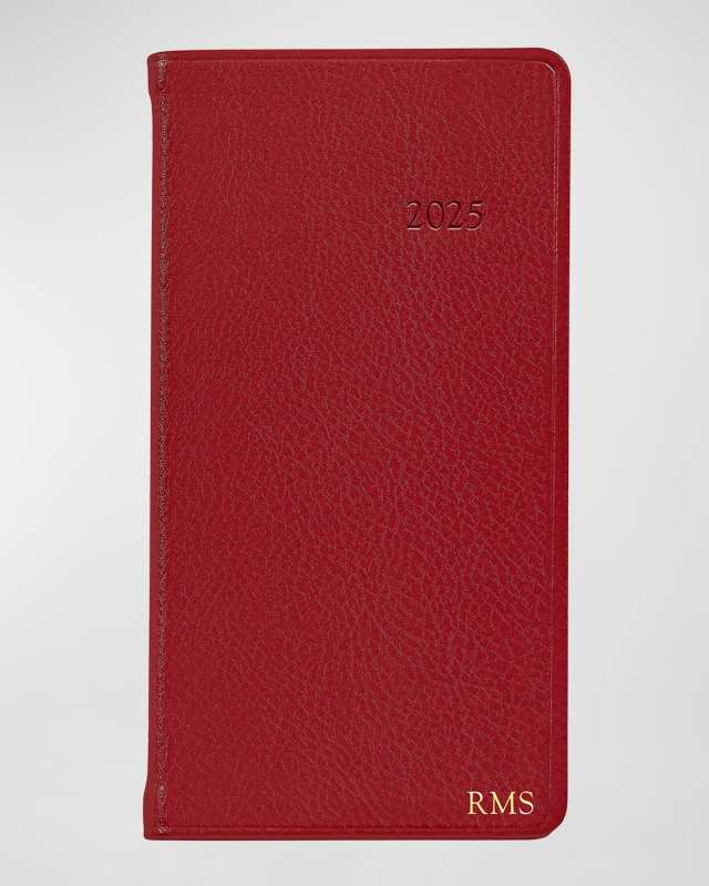 2025 6" Leather Pocket Datebook, Personalized