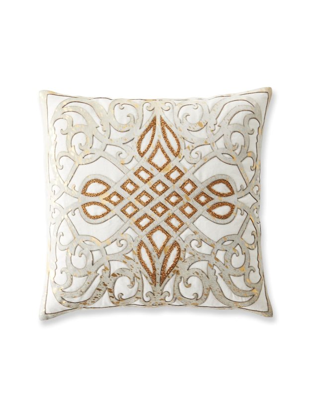 Aleksi Gold Hidden Applique Pillow, 22"