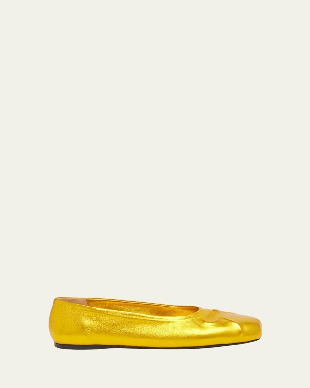 Dancer Metallic Bow Ballerina Flats