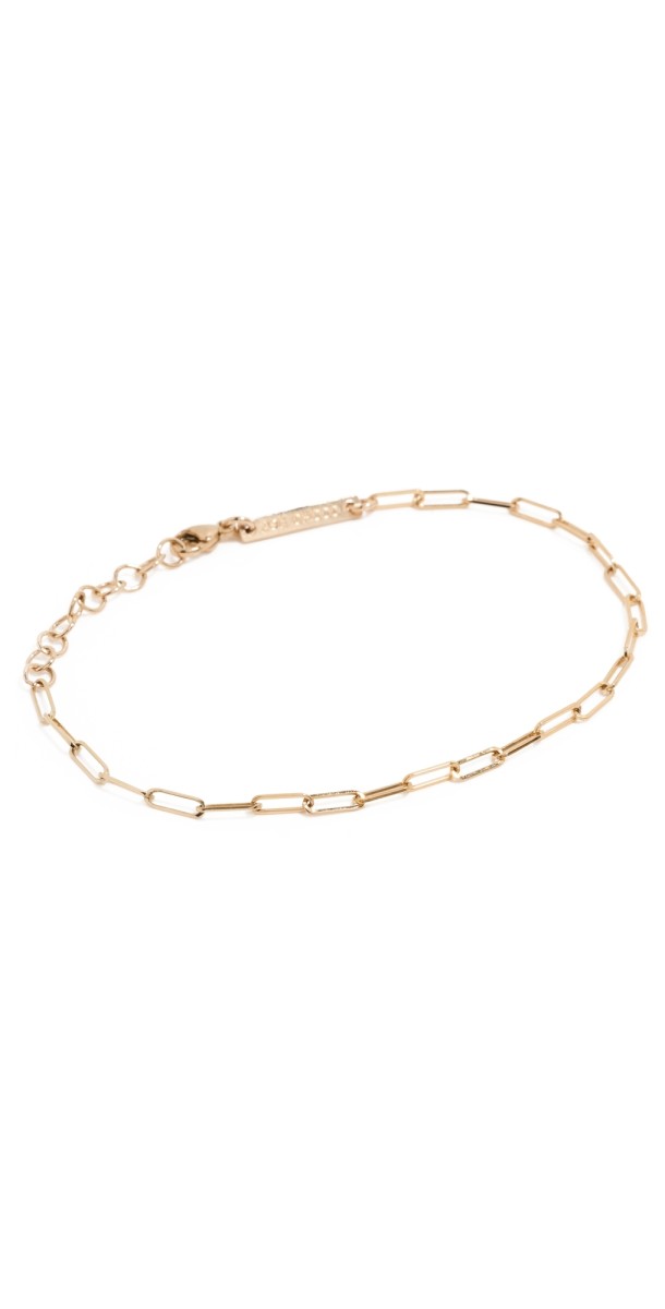 Zoe Chicco 14k Small Paperclip Chain Bracelet Yellow Gold